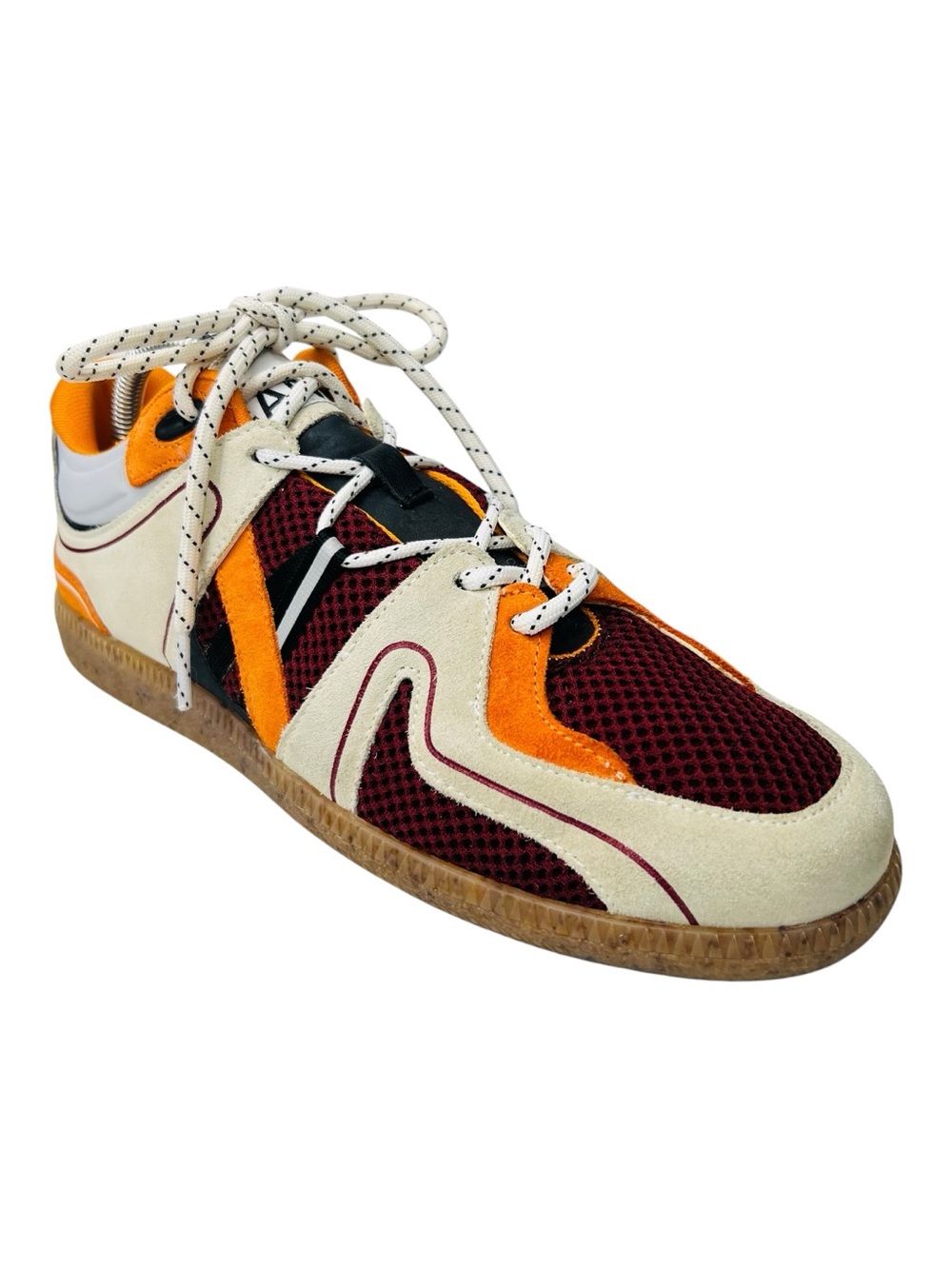 GANNI Women’s Sporty Mix Retro Sneakers Orange/Burgundy Color Block EU Size 40